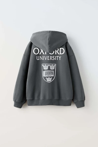 ERKEK ÇOCUK OXFORD MODELLİ KOL MANŞETLİ PAMUK KAPŞONLU SWEAT - 4