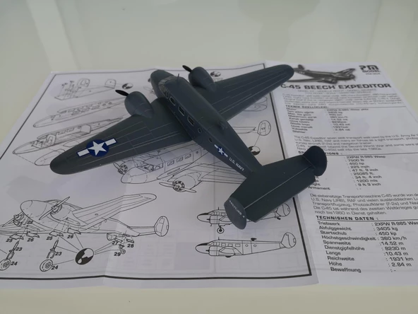 Beechcraft C-45 Expeditor Royal Navy PM Model Demonte Plastik Uçak Maket Kiti - 3