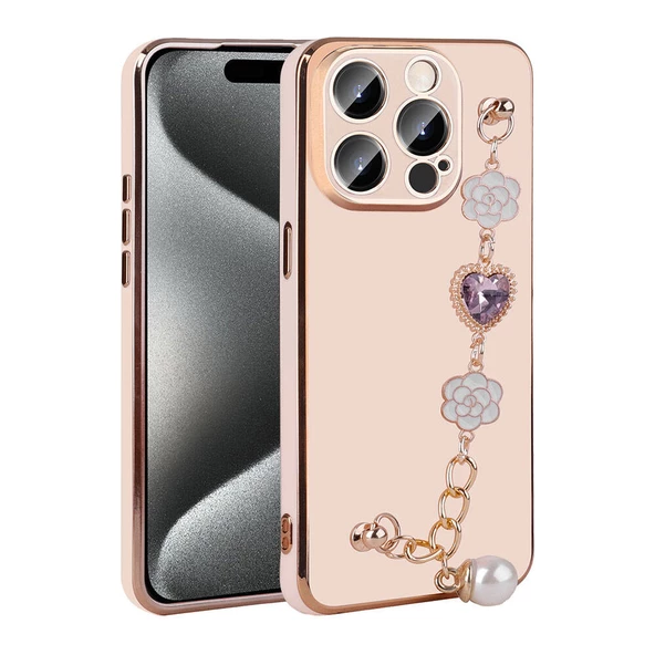 iPhone 15 Pro Kılıf El Tutamaçlı Kamera Korumalı Taka Silikon Kapak - 6