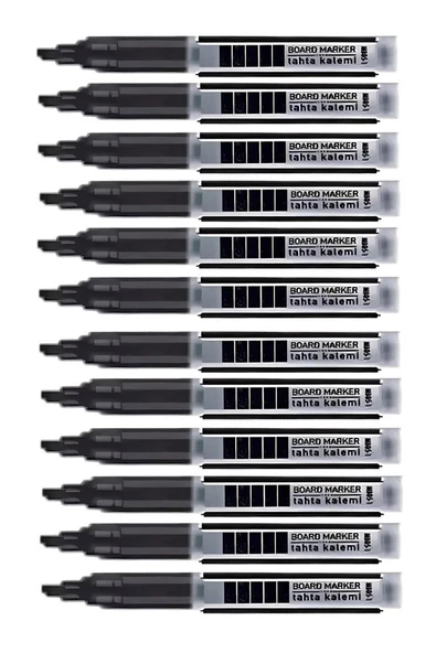Siyah Yazı Tahta Kalemi 12 Adet Kartuşlu Değişebilen Kolay Silinebilir Beyaz Yazı Tahta Kalemi Doldurulabilir