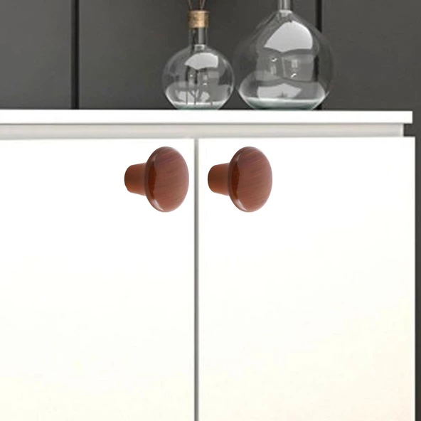 Sert Plastik Mantar Düğme Kulp Ceviz Dolap Mobilya Mutfak Dolabı Çekmece Kapak Kulpu Kulbu - 5