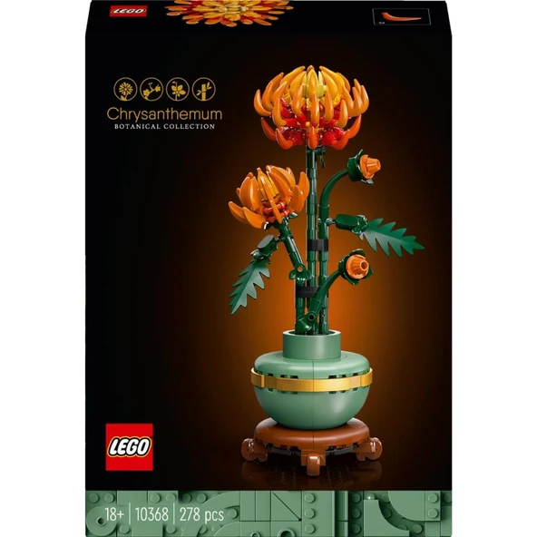 LEGO Icons 10368  Krizantem - Yetişkinler Için Dekoratif Kasımpatı Çiçeği Yapım Seti (278 Parça) - 10