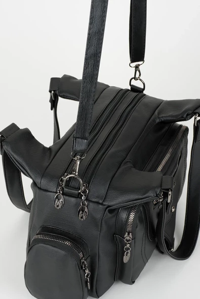 Monalisa Home Kadın Çok Bölmeli Yıkama Deri El Omuz Çantası - Resim 5