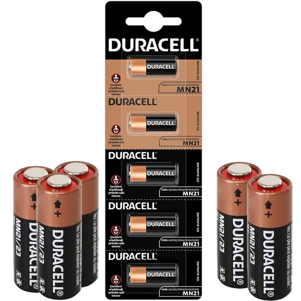 DURACELL LİTYUM MN21 PİL 5Lİ PAKET (ALARM PİLİ 23A) (4593)