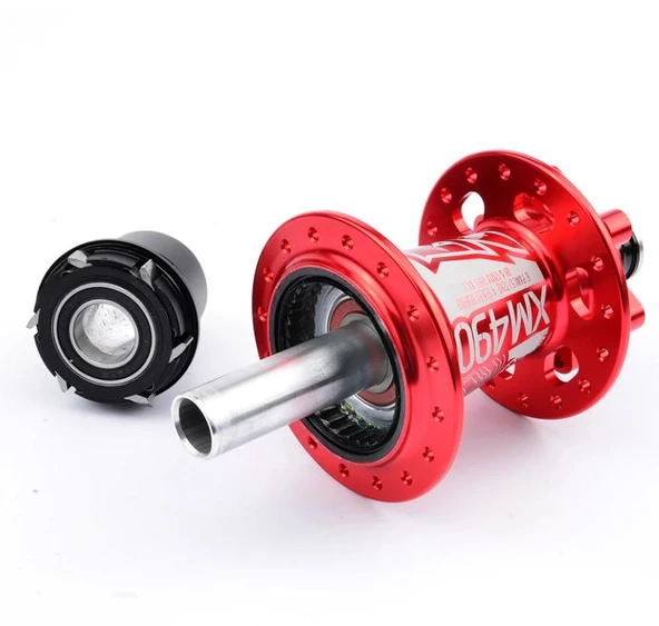 Koozer XM490 Bisiklet Göbek Seti Ön Arka 32 Delik 6 Vida Kırmızı Renk - Resim 6