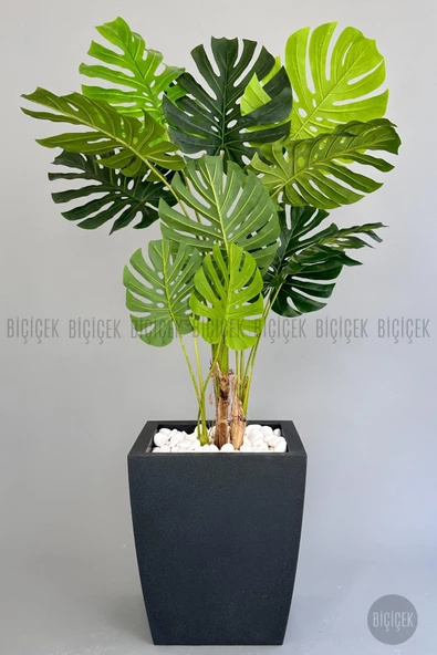BİÇİÇEK Yapay Monstera Ağacı 170 cm lux dış mekan saksıda