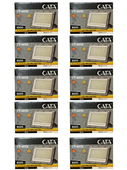 Cata CT-4659 100W 6500K (Beyaz Işık) Led Projektör (10 Adet)