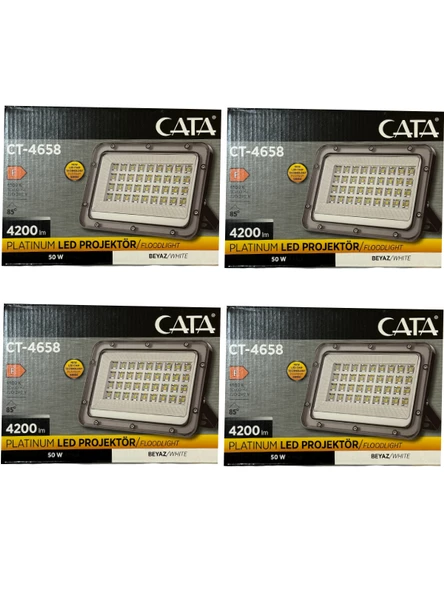 Cata CT-4658 50W 6500K (Beyaz Işık) Led Projektör (4 Adet)