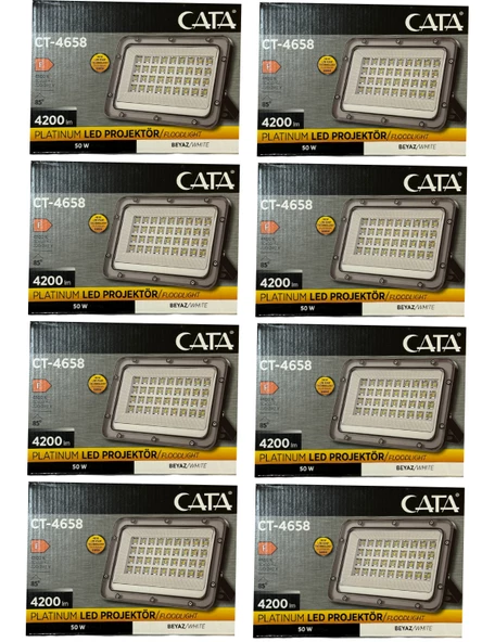 Cata CT-4658 50W 6500K (Beyaz Işık) Led Projektör (8 Adet)