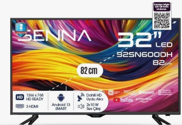 Senna 32SN6000H HD 32" 82 Ekran Uydu Alıcılı Android Smart LED TV
