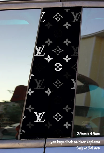 marka oto folyo kaplama - yan kapı sticker - 2adet set tuning modifiye yapıştırma ürün görseli