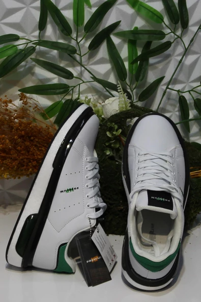 M.P 242 1875 Beyaz Yeşil Rahat Hafif Orijinal Ürün Erkek Spor Ayakkabı - Resim 5