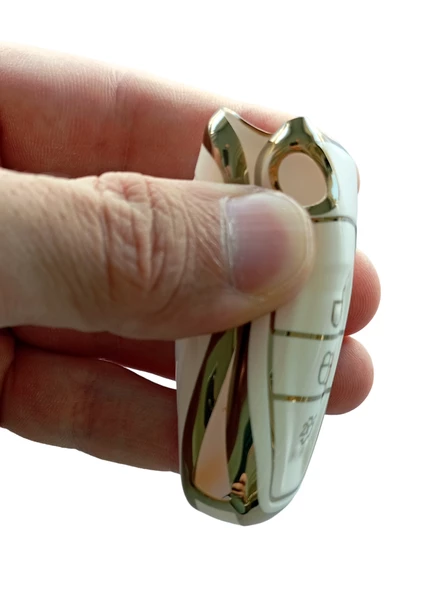 Focus 3 Mondeo Transit Courier Uyumlu Silikon Nano Anahtar Kumanda Kılıfı Oto Anahtarlık Beyaz - Resim 4