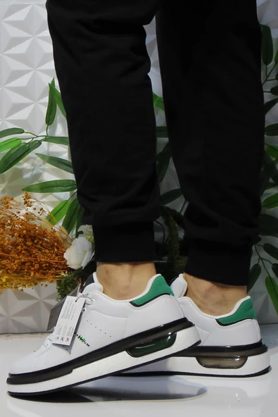 M.P 242 1875 Beyaz Yeşil Rahat Hafif Orijinal Ürün Erkek Spor Ayakkabı - Resim 3