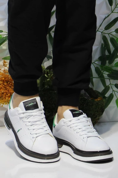 M.P 242 1875 Beyaz Yeşil Rahat Hafif Orijinal Ürün Erkek Spor Ayakkabı - Resim 2