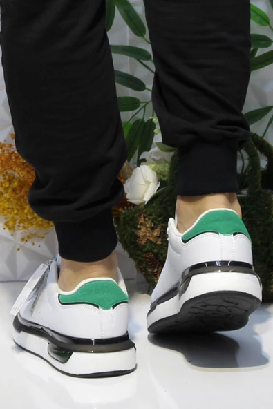 M.P 242 1875 Beyaz Yeşil Rahat Hafif Orijinal Ürün Erkek Spor Ayakkabı - Resim 4