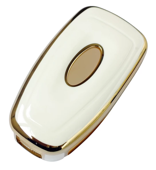 Focus 3 Mondeo Transit Courier Uyumlu Silikon Nano Anahtar Kumanda Kılıfı Oto Anahtarlık Beyaz - Resim 2