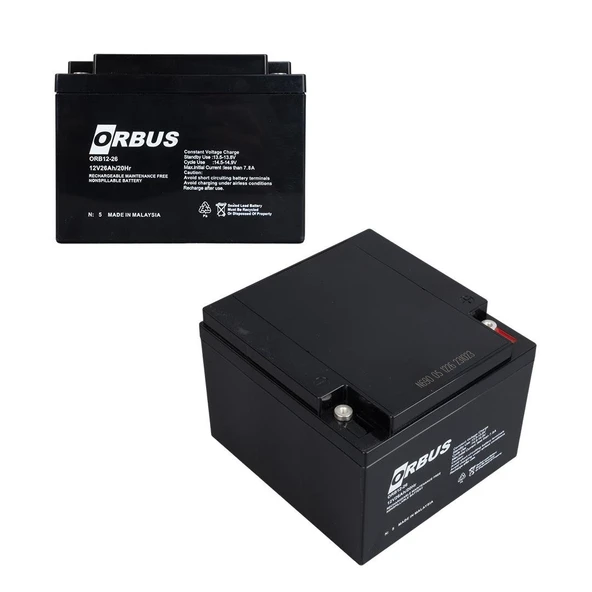Orbus Kuru Akü 12 Volt 26 Ah Yeni Tarihli 176x166x125 mm 8 Kg - 2