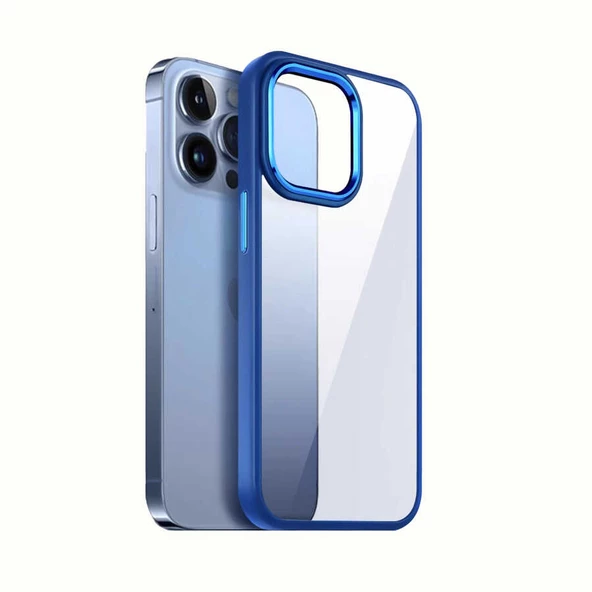 iPhone 13 Pro Kılıf Renkli Silikon Kenarlı Krom Kapak - 4