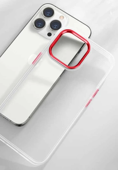 iPhone 13 Pro Kılıf Renkli Silikon Kenarlı Krom Kapak - 3