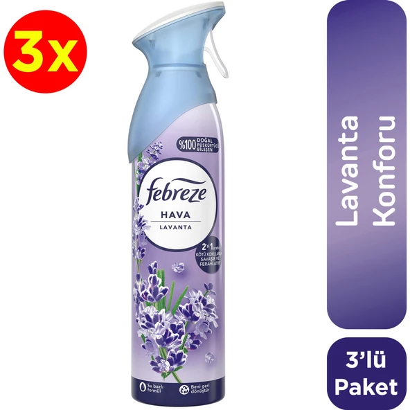 Febreze Hava Ferahlatıcı Sprey Oda Kokusu Lavanta 185 ml X 3 Adet
