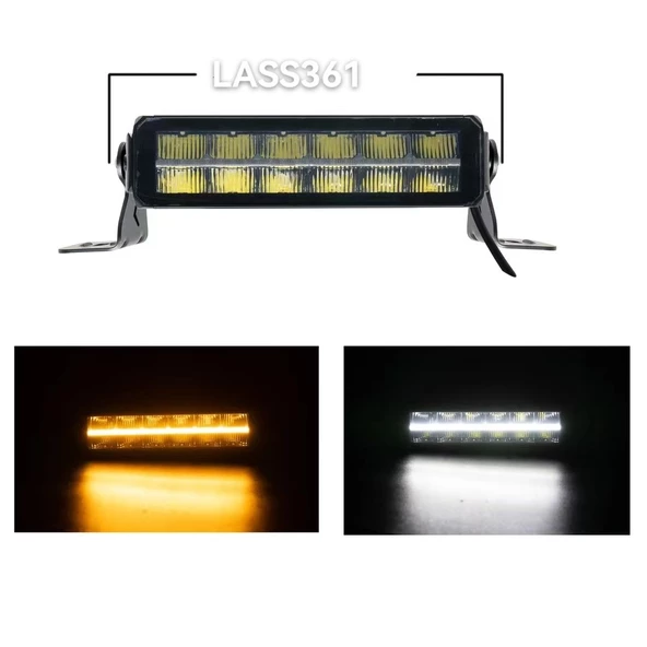 Space Offroad sis lambası beyaz 60w 30,5 cm beyaz-sarı gündüz ledli 12-36v / LASS361