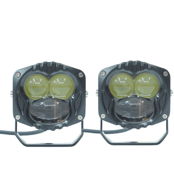 Space Space Offroad sis lambası 7.3 x 6.8 x 6.8 cm sarı-beyaz siyah çerçeve 12-30v set/  LASS369