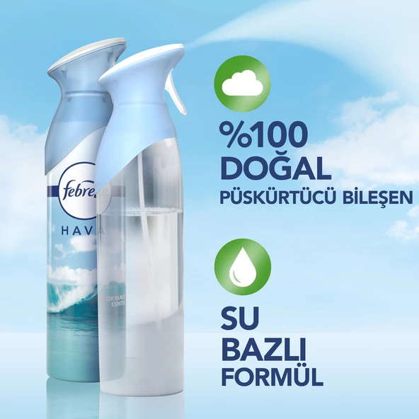 Febreze Hava Ferahlatıcı Sprey Oda Kokusu Okyanus 185 ml x 3 Adet Hava Temizleyici 185 ml Oda Parfüm - 2