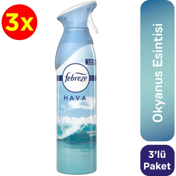 Febreze Hava Ferahlatıcı Sprey Oda Kokusu Okyanus 185 ml x 3 Adet Hava Temizleyici 185 ml Oda Parfüm - 4