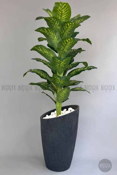 BİÇİÇEK Yapay Difenbahya Ağacı 210 cm Lux Dış Mekan Saksıda - 5