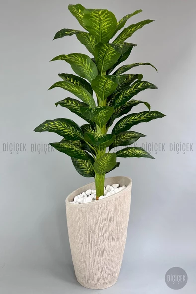 BİÇİÇEK Yapay Difenbahya Ağacı 210 cm Lux Dış Mekan Saksıda - 11