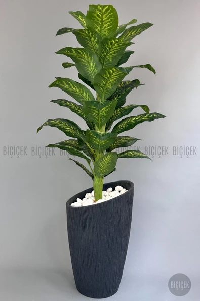 BİÇİÇEK Yapay Difenbahya Ağacı 210 cm Lux Dış Mekan Saksıda - 3