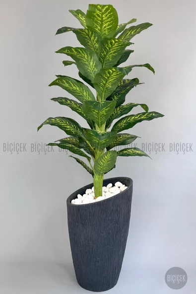 BİÇİÇEK Yapay Difenbahya Ağacı 210 cm Lux Dış Mekan Saksıda - 8