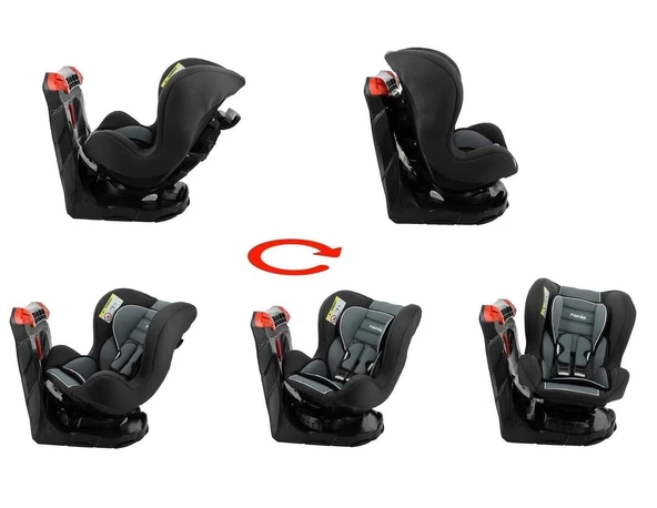 Comfymax Platinium 0-25 Kg 360 Derece Dönebilen Oto Koltuğu - Grey - 3