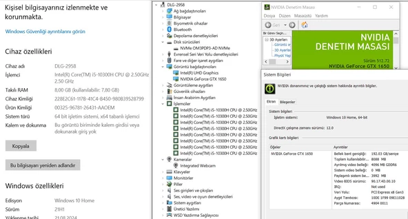 Dell G3 Intel Core i5 10300H 8GB 256GB SSD GTX1650 15.6" FHD 120Hz (İKİNCİ EL) - 5