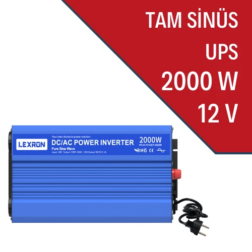 2000W-12V TAM SİNÜS İNVERTER (UPS) - 12