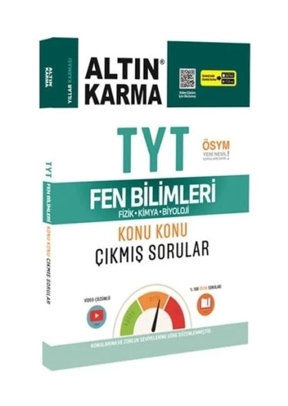 Altın Karma 2023 TYT Fen Bilimleri Fizik-Kimya-Biyoloji Konu Konu Çıkmış Sorular Video Çözümlü