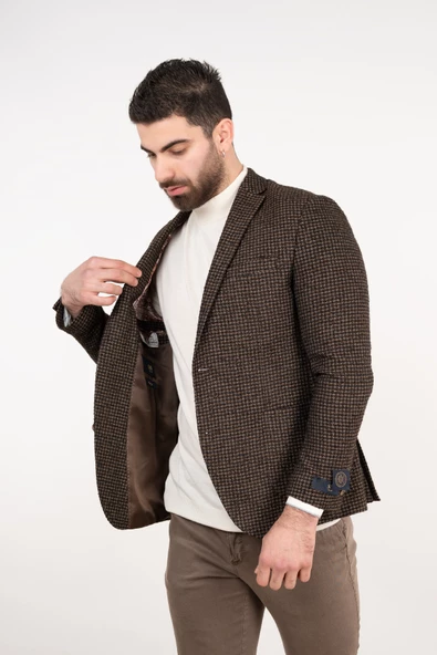 SİR KIŞLIK ERKEK KLASİK KESİM TEK CEKET - 8