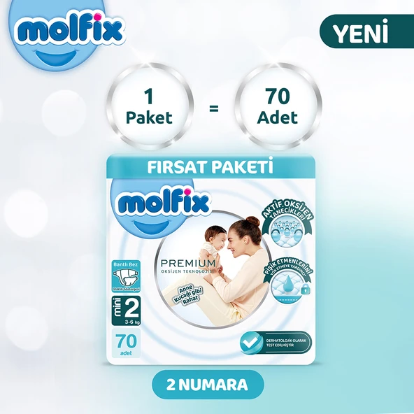 Molfix Premium Fırsat Paketi 2 Beden 70 Adet - 2