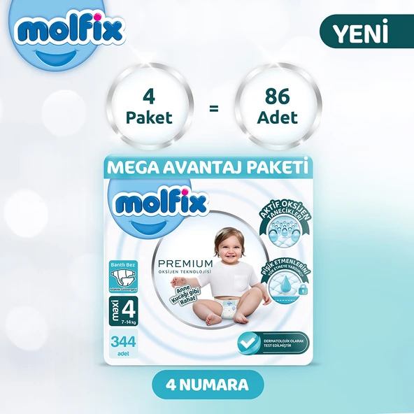 Molfix Premium Mega Avantaj Paketi 4 Beden 344 aAdet - 2