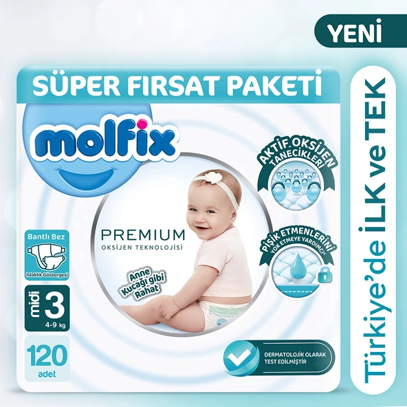 Molfix Premium Süper Fırsat Paketi 3 Beden 120 Adet