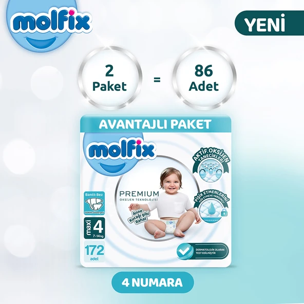 Molfix Premium Avantajlı Paket 4 Beden 172 Adet - 2