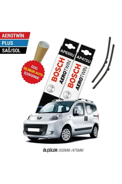 Peugeot Bipper Silecek Seti (2008-2017) Bosch Aerotwin Plus