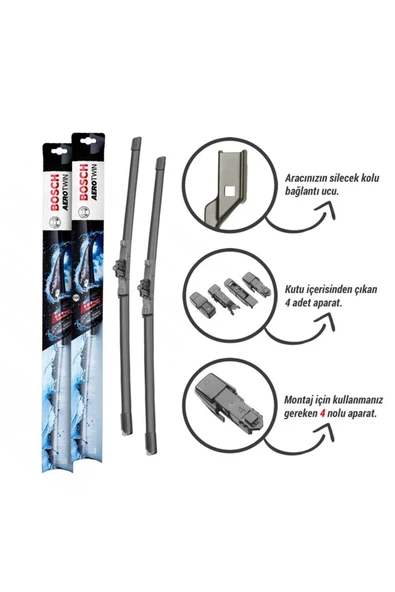 Skoda Kodiaq Silecek Takımı (2017-2022) Bosch Aerotwin Plus - Resim 2