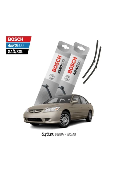 Honda Civic Sedan 2005 Model Bosch Aeroeco Muz Silecek Takımı ürün görseli 1