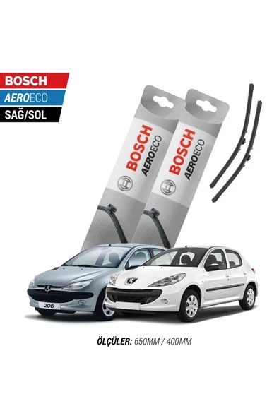 Peugeot 206 / 206+2005 Model Bosch Aeroeco Muz Silecek Takımı ürün görseli 1
