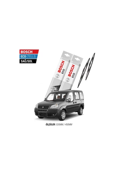 Fiat Doblo 2008 Model Silecek Takımı Bosch Eco (Telli) ürün görseli 1