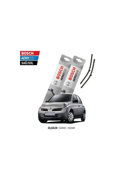 Nissan Micra 2008 Model Bosch Aeroeco Muz Silecek Takımı ürün görseli 1