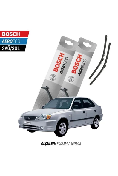 Hyundai Accent 2004 Model Bosch Aeroeco Muz Silecek Takımı ürün görseli 1