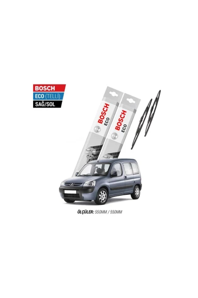 Peugeot Partner 2008 Model Silecek Takımı Bosch Eco (telli) ürün görseli 1